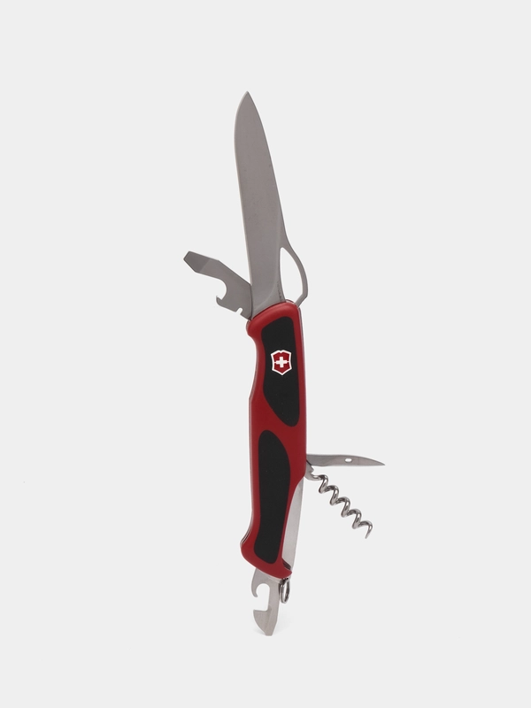Складной нож Victorinox RangerGrip 61, 11 функций, 130 мм, красно-черный, 0.9553.MC