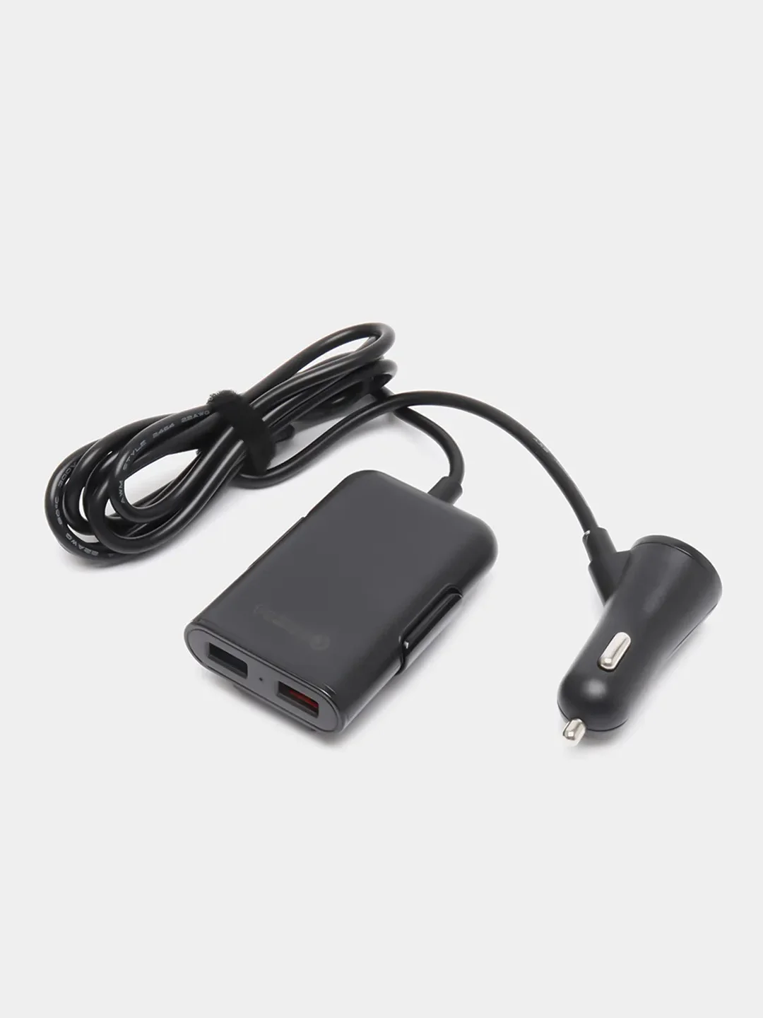 Черный зарядное устройство для телефона от прикуривателя на 4 USB