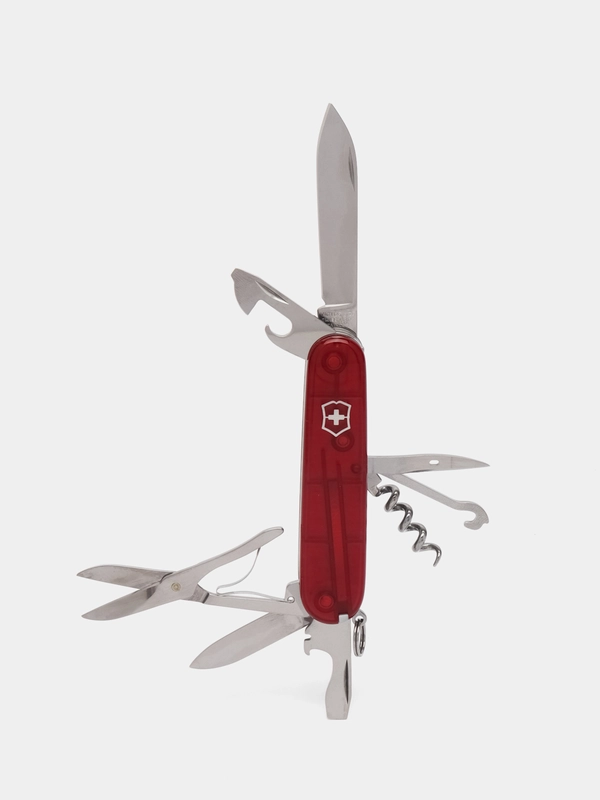 Складной нож Victorinox Climber, 14 функций, 91 мм, красный, полупрозрачный