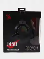 Игровые наушники с микрофоном A4Tech Bloody J450 черный, зеленый, 1.8 м, мониторные J450