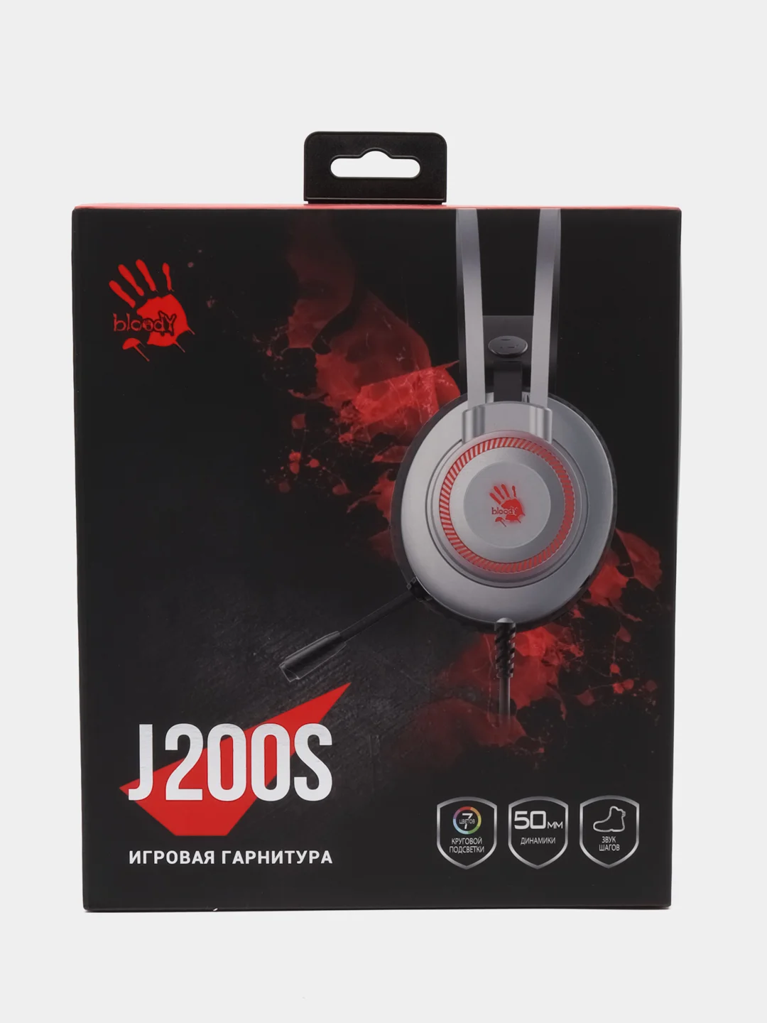 Игровые наушники с микрофоном A4Tech Bloody J200S, серый, 2 м, мониторные, USB J200S