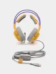 Игровые наушники с микрофоном A4Tech Bloody G575, желтые/фиолетовые, 2 м, мониторные USB