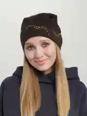 Конфетный шапка женская  с флисовой подкладкой Тропик