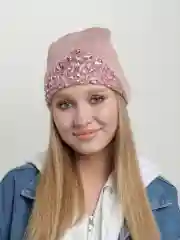Багровый шапка женская "Корона"