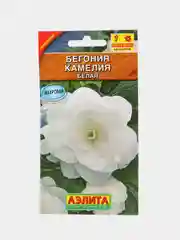 Бегония крупноцветковая Камелия белая, драже в пробирке, семена