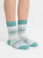 Бирюзовый носки шерстяные тёплые зимние новогодние женские мужские,