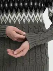 Серый свитер новогодний, вязаный, с оленями, унисекс