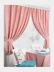 Пудровый шторы кухонные, 2 штуки, с подхватами, 136*180 см, канвас, для кухни, дома, дачи, Altali