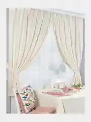 Слоновая кость шторы кухонные, 2 штуки, с подхватами, 136*180 см, канвас, для кухни, дома, дачи, Altali