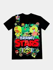 Черный футболка Brawl Stars детская светящаяся