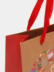 Разноцветный пакет подарочный новогодний крафтовый, 18 х 23 х 10 см, подарочная коробка новогодняя