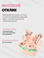 Розовый беспроводные наушники-вкладыши Incool, с микрофоном и подсветкой
