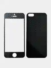 Черный комплект защитного стекла для iPhone 5/5s, экран/ задняя крышка