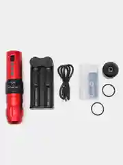Красный беспроводная тату машинка с 2-мя аккумуляторами Big Wasp Meteorix PRO Wireless Pen