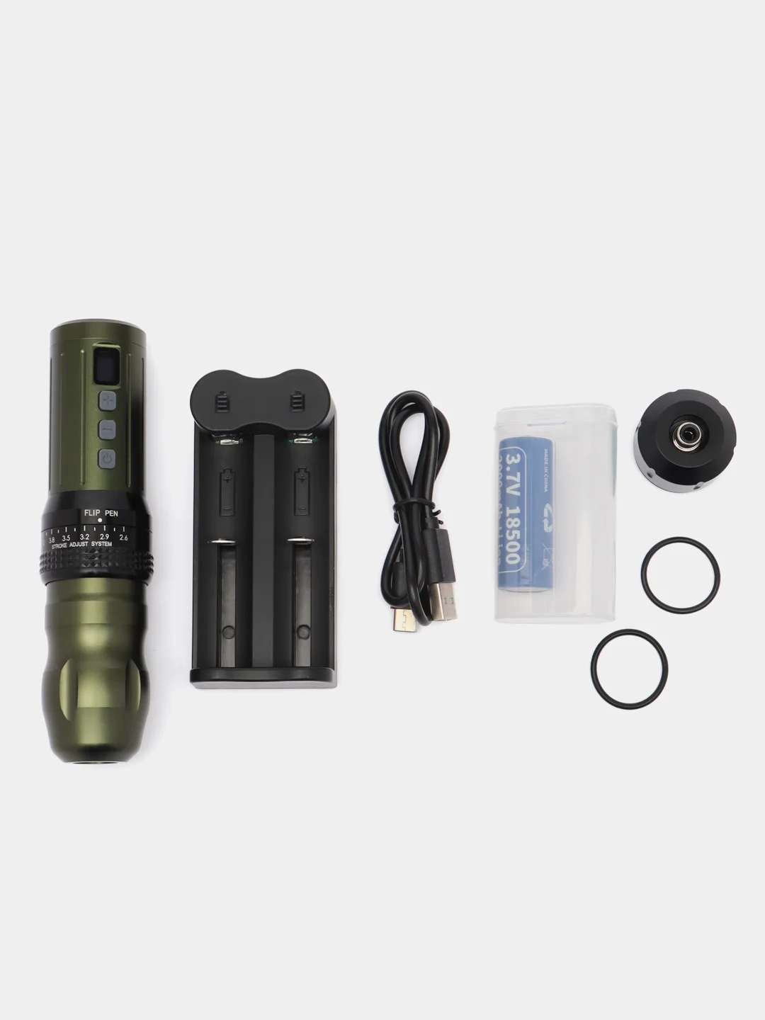 Лесной зеленый беспроводная тату машинка с 2-мя аккумуляторами Big Wasp Meteorix PRO Wireless Pen