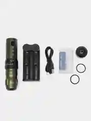 Лесной зеленый беспроводная тату машинка с 2-мя аккумуляторами Big Wasp Meteorix PRO Wireless Pen