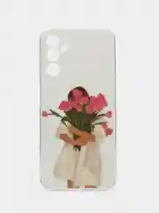 Кремовый чехол для Samsung Galaxy A14 / Самсунг Галакси А14, силиконовый, с рисунком