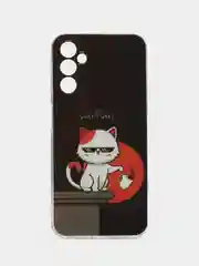Тёмно-серый чехол для Samsung Galaxy A14 / Самсунг Галакси А14, силиконовый, с рисунком