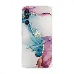 Ледяной чехол на Samsung Galaxy A34 5G (Самсунг A34), прозрачный, с рисунком, защита камеры