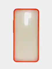 Красный xiaomi Redmi 9, Сяоми Редми 9, чехол матовый силиконовый с цветными кнопками