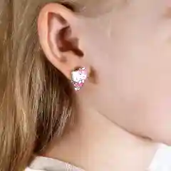 Алый серьги детские, ювелирные, из серебра