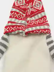 Бежевый новогодний чехол на бутылку вина, шампанского, новогодний декор на стол