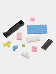 Розовый блочный 3D конструктор, со светящимися элементами "Космонавт", для подарка на Новый год