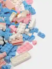 Розовый блочный 3D конструктор, со светящимися элементами "Космонавт", для подарка на Новый год