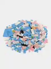 Розовый блочный 3D конструктор, со светящимися элементами "Космонавт", для подарка на Новый год