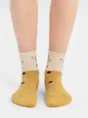 Золотой носки женские с принтом "Smile"