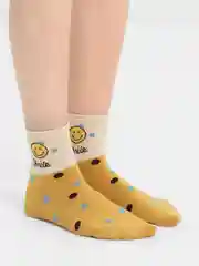 Золотой носки женские с принтом "Smile"