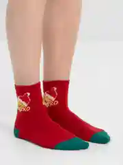 Бордовый носки новогодние, унисекс, размер 34-40
