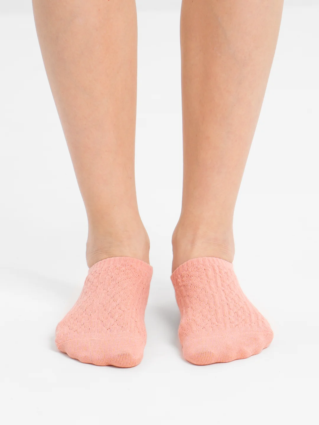 Кораллово-розовый однотонные хлопковые носки, подследники , 36-40, хлопок 100%