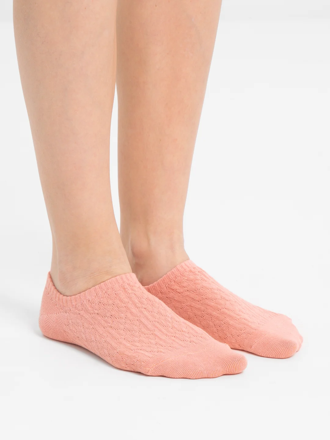 Кораллово-розовый однотонные хлопковые носки, подследники , 36-40, хлопок 100%