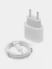 Зарядка быстрая для iPhone: блок Type-C 20W, кабель Type-C - Lightning, 1м