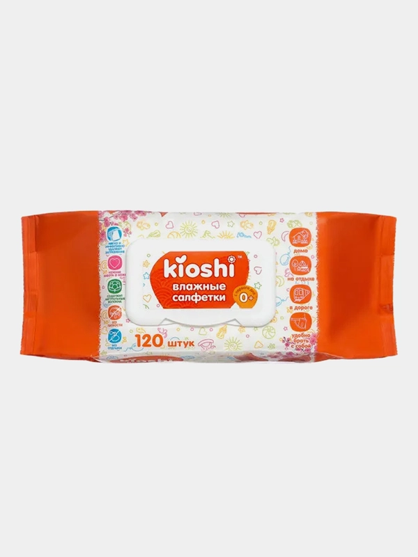 Салфетки влажные детские Kioshi, 120 штук