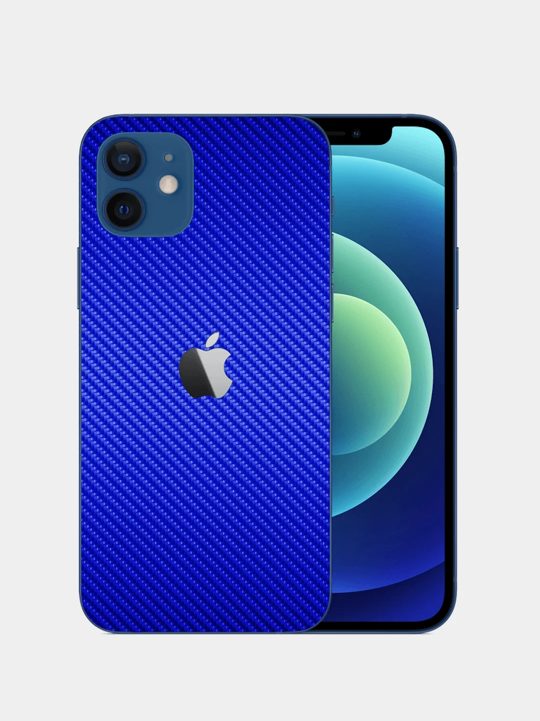Синий защитная пленка на iPhone 11/12/12Pro/13Pro/13 Pro Max/14Pro,15 под карбон на заднюю часть
