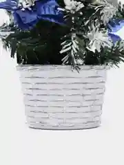 Синий новогодняя ель, настольная, с украшениями, 20 см