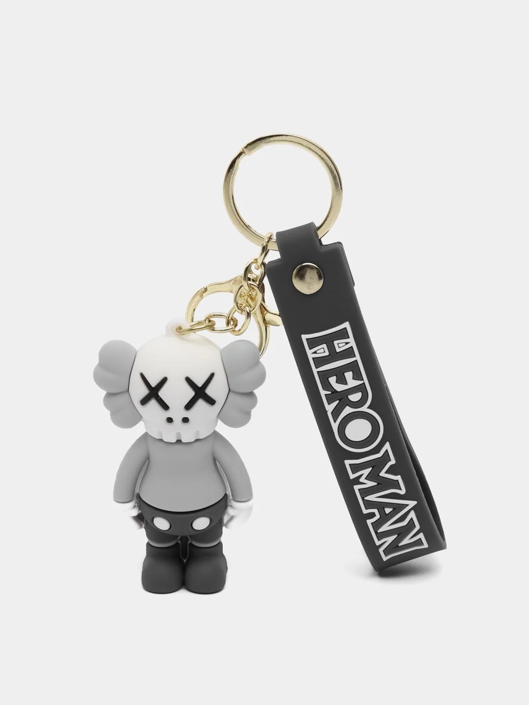 Серый брелок-игрушка Kaws для ключей, сумки, рюкзака