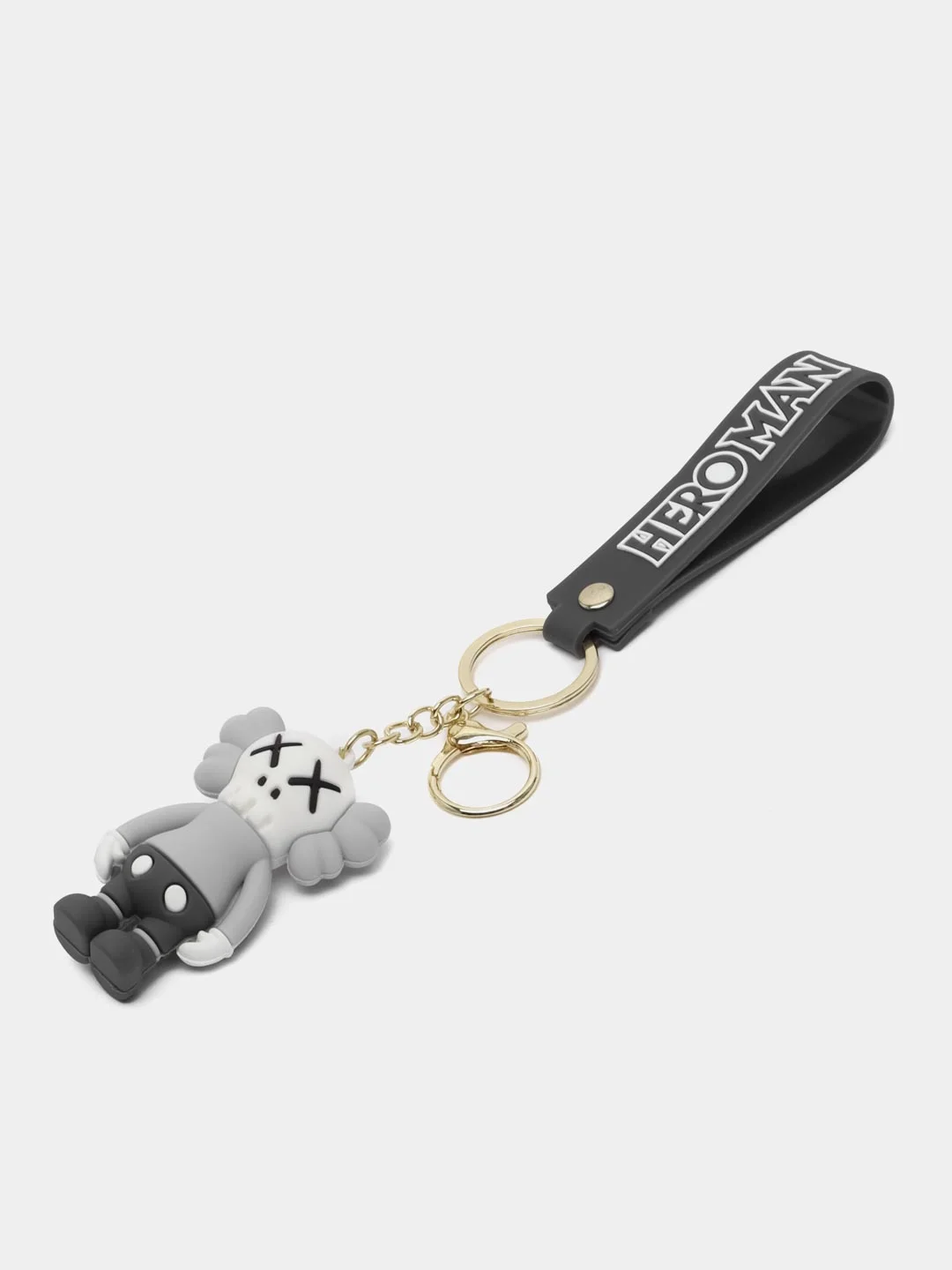 Серый брелок-игрушка Kaws для ключей, сумки, рюкзака