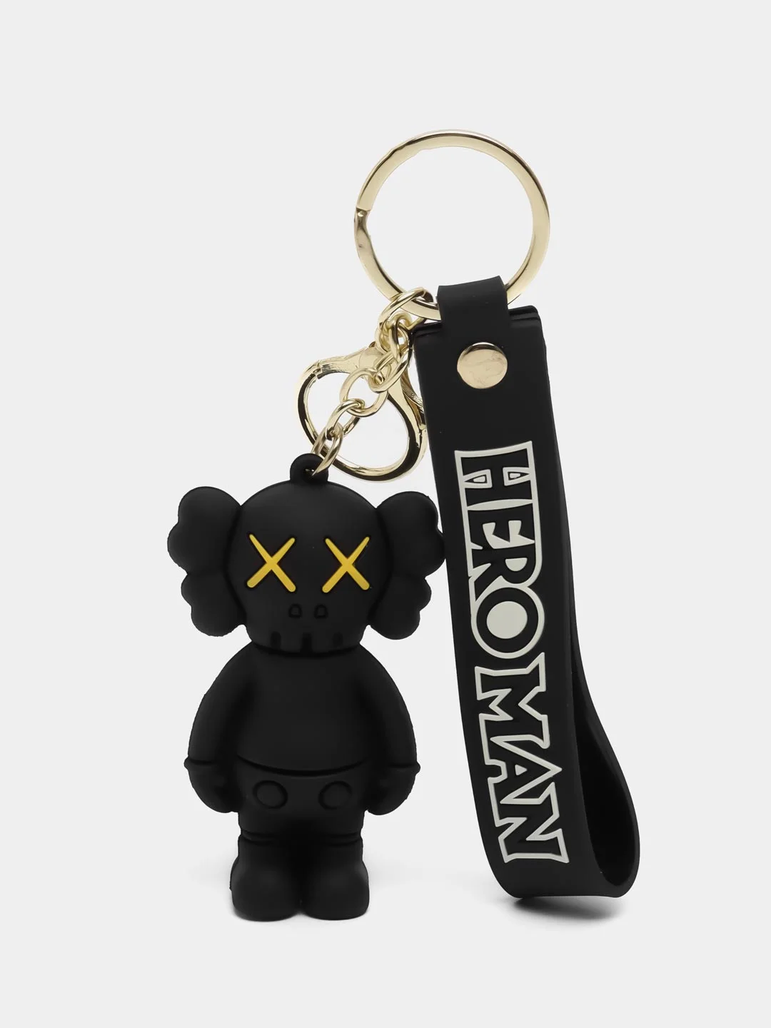 Черный брелок-игрушка Kaws для ключей, сумки, рюкзака