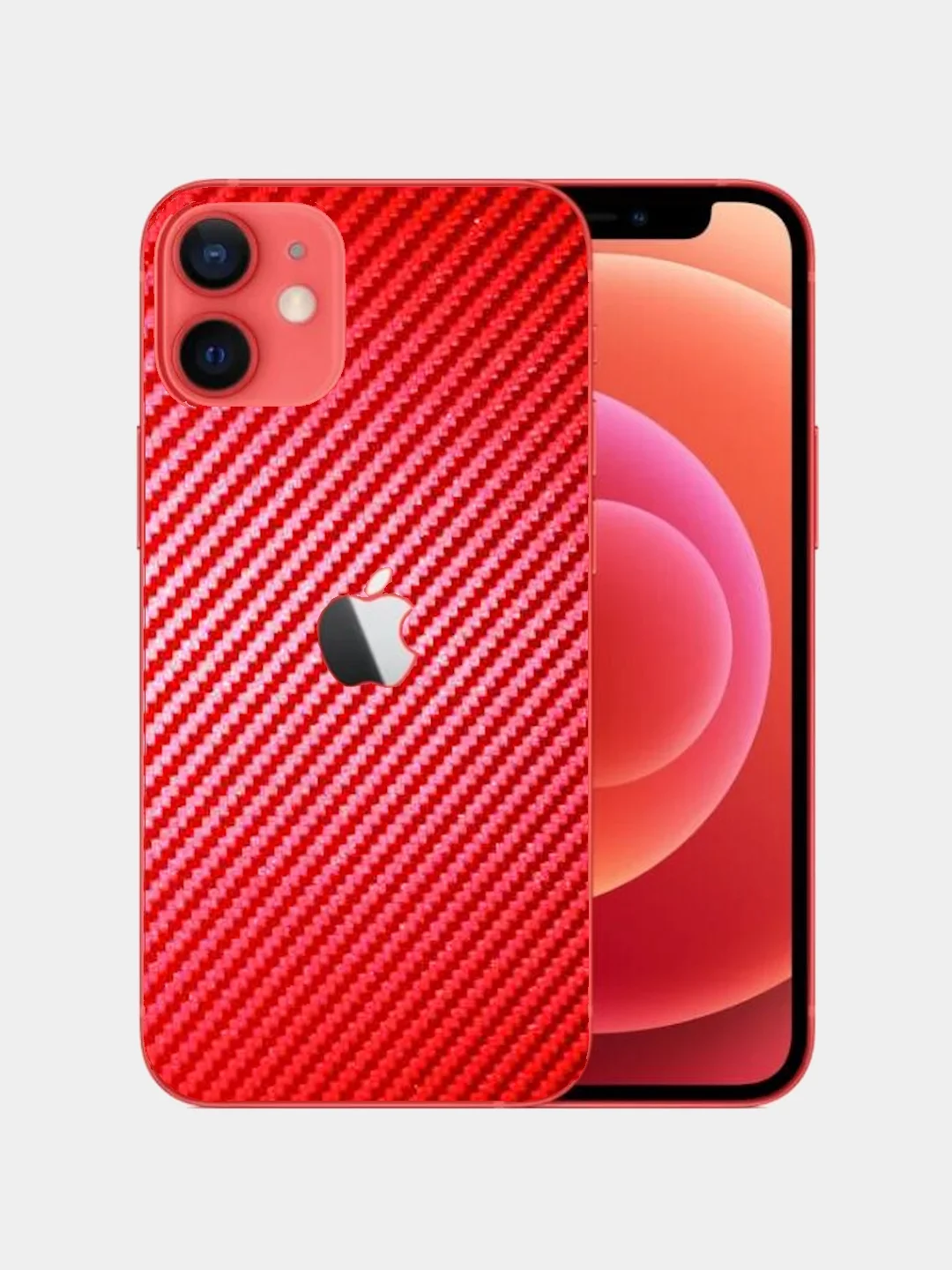 Красный защитная пленка на iPhone 11/12/12Pro/13Pro/13 Pro Max/14Pro,15 под карбон на заднюю часть