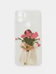 Кораллово-розовый чехол для Xiaomi Redmi A1 Plus / A1+ A2+ Poco C51 (Сяоми Редми А1 Плюс / А1+) с рисунком
