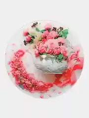 Розовый блюдо вращающееся, тортница