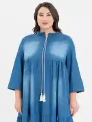 Голубой платье джинсовое, длинное