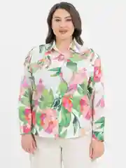 Зеленый рубашка женская цветочная, удлиненная, мусульманская