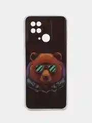 Приглушённый хаки чехол для Xiaomi Redmi 10C, Poco C40 / Сяоми Редми 10С, Поко С40, силиконовый, с рисунком