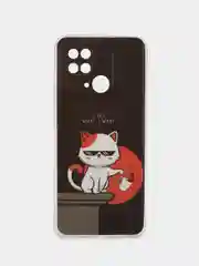 Серый металлик чехол для Xiaomi Redmi 10C, Poco C40 / Сяоми Редми 10С, Поко С40, силиконовый, с рисунком