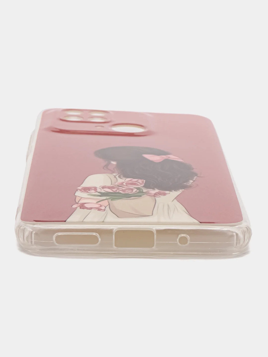 Тёмно-розовый чехол для Xiaomi Redmi 10C, Poco C40 / Сяоми Редми 10С, Поко С40, силиконовый, с рисунком