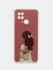 Тёмно-розовый чехол для Xiaomi Redmi 10C, Poco C40 / Сяоми Редми 10С, Поко С40, силиконовый, с рисунком